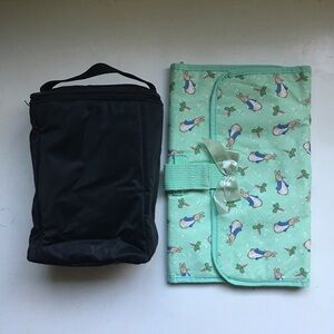 Green Peter Rabbit Accessory Organizer Clear Pockets Baby Bottle Insulated Bag